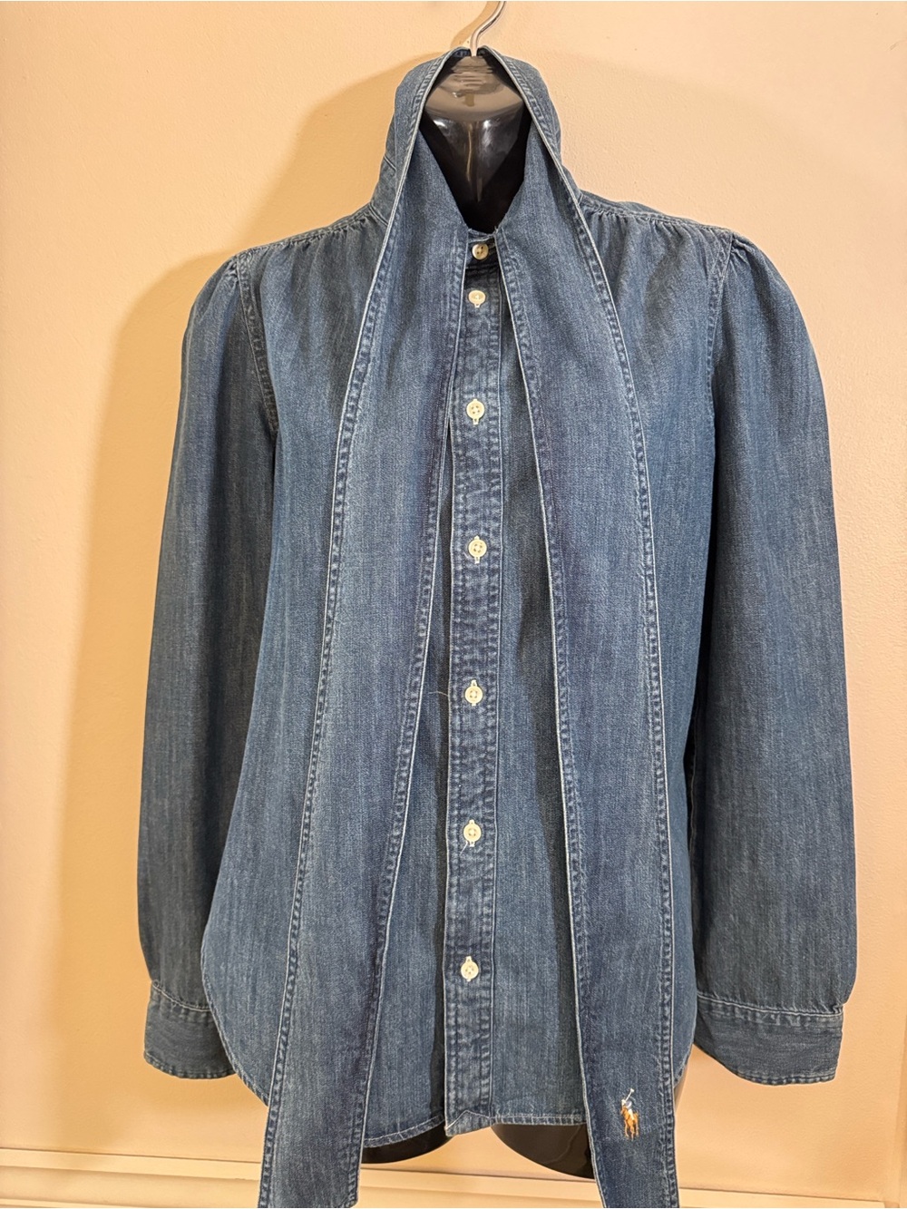 Ralph Lauren Necktie Denim Shirt | Size 4 - Picture 7 of 7